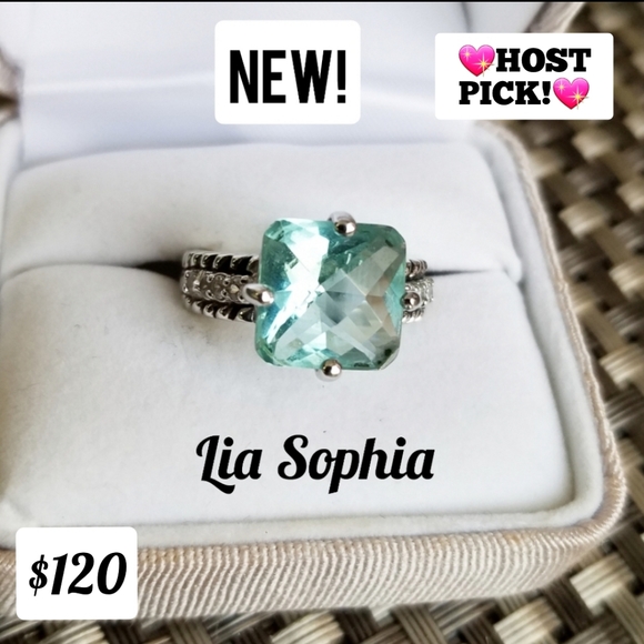 Lia Sophia ring $120 Retail NEW! blue aquamarine stone ring Sz 7, PRICE REDUCED! - Picture 11 of 11